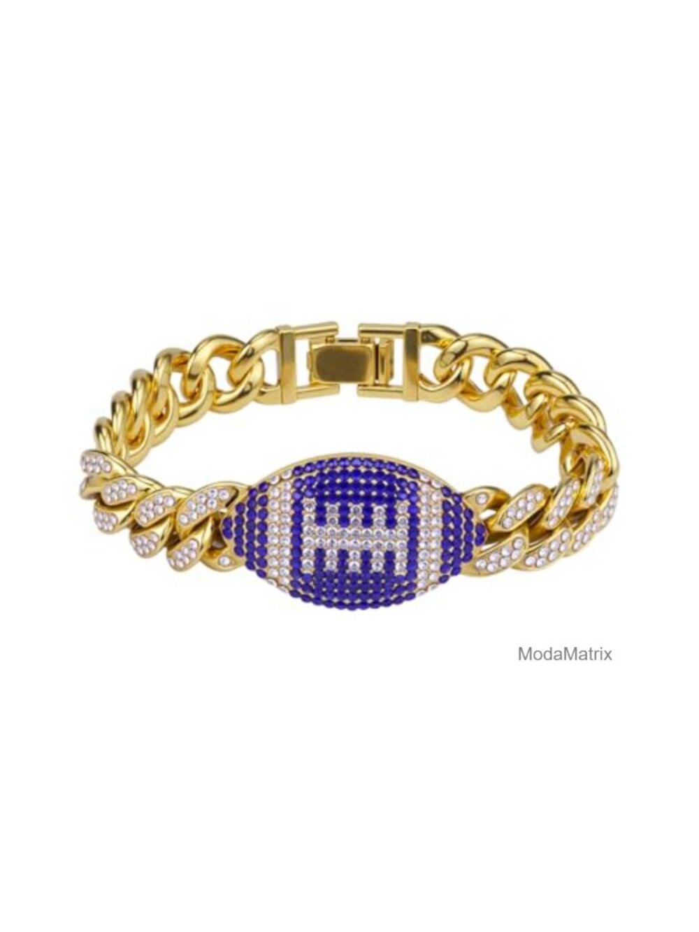 Rhinestone Football Game Day Bracelet for Women Trendy Sports Lover Jewelry